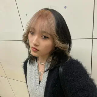 ミディアム カラー ハイトーン/ウルフ /エクステ/ましろのヘアスタイル