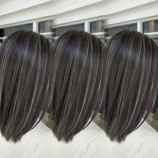 ロング カラー 表参道/ハイライト 髪質改善ストレートのヘアスタイル