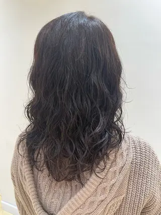 セミロング パーマ 丸みショート/メンズ カット　佐々木真未のヘアスタイル