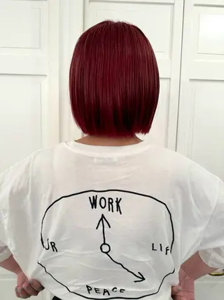 カラー ブリーチカラー🎀 韓国風/寺門美優のヘアスタイル