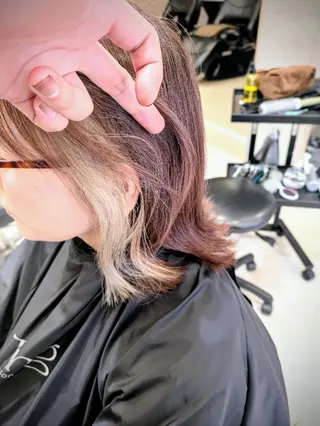 カラー 富岡輝/横浜天王町 ブリーチのヘアスタイル