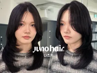 セミロング 韓国レイヤー🪽 無重力パーマナツキのヘアスタイル