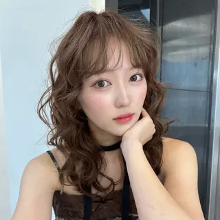 ロング パーマ ばんちなつ / ボブ/透明感カラーのヘアスタイル