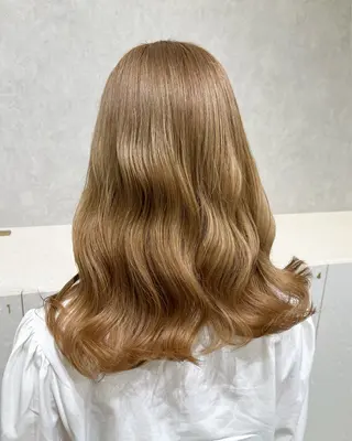 セミロング カラー 韓国ヘア🇰🇷透明 感カラー/yui💞のヘアスタイル