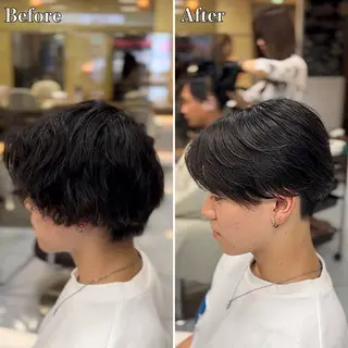 ショート パーマ メンズ 🔮メンズ縮毛矯正 毛流れパーマ💎竹永のヘアスタイル