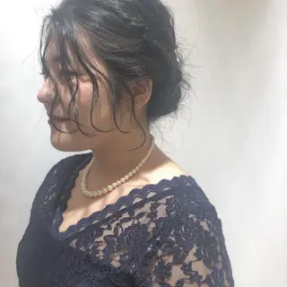 セミロング ヘアアレンジ 江原 彩華のヘアスタイル