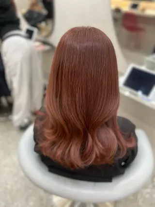 セミロング カラー 新宿/韓国ヘア 中明度カラー/かやのヘアスタイル