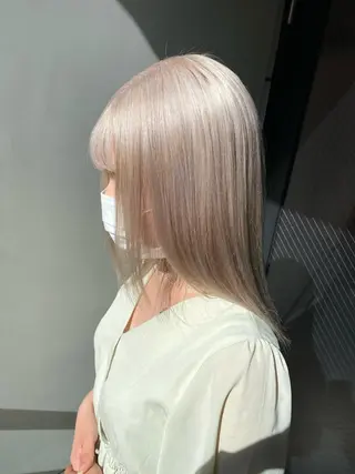 セミロング カラー ヘアアレンジ ダブルカラー 韓国ヘアKYONのヘアスタイル