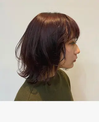 ミディアム カラー ヘアアレンジ satsuki 暖色・ブラウンカラーのヘアスタイル