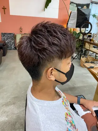 ショート カラー メンズ ネイル マツエク・マツパ アイブロウ chapter問屋町 💘小室明華のヘアスタイル