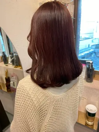 セミロング カラー 新宿/韓国ヘア 中明度カラー/かやのヘアスタイル