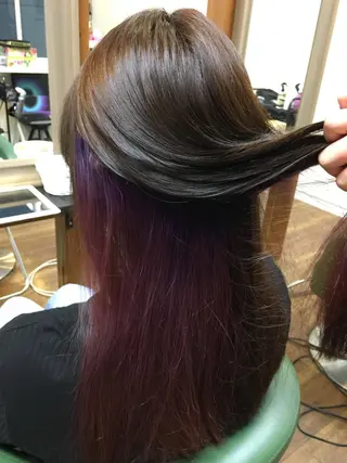 ロング カラー パーマ ヘアアレンジ メンズ キッズ ネイル マツエク・マツパ PALETTE(パレット)所属・SHIORI💜口コ ミNo.1艶カラーのヘアスタイル