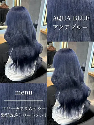 ロング カラー パーマ ヘアアレンジ 透明感ブリーチカラー 🌈TOMOHIROのヘアスタイル