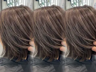 ショート カラー 表参道/ハイライト 髪質改善ストレートのヘアスタイル