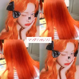 ミディアム カラー ハイトーン💗ピンク 🛼ベージュ🍀のヘアスタイル