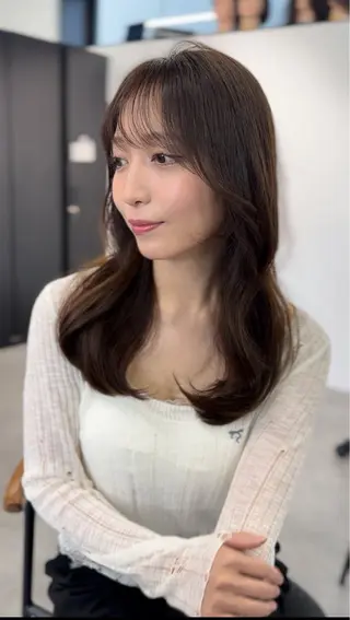 ロング レイヤー/透明感 カラー/縮毛/しおんのヘアスタイル