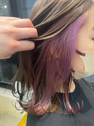 セミロング カラー カコ/レイヤーカット ヘアアレンジのヘアスタイル