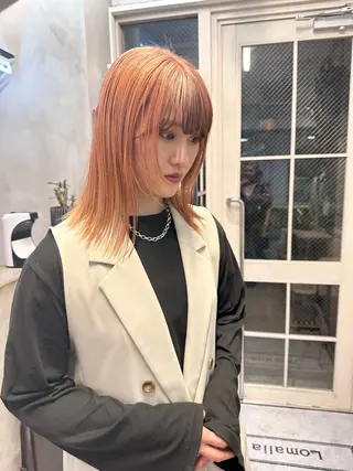 ミディアム カラー REINA☁️透明感 カラー/ぷつっと♡のヘアスタイル