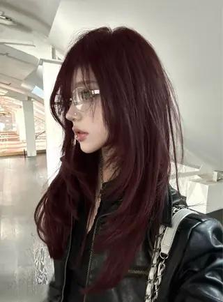 セミロング カラー ヘアアレンジ 💎韓国/ レイヤー カット/ 暖色🫧のヘアスタイル