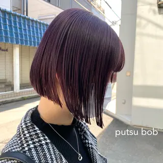 ミディアム ボブ&透明感カラー ♡TOMOEのヘアスタイル