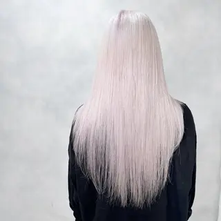 ロング カラー レイヤーブリーチ特化 ホワイト専門/岸のヘアスタイル