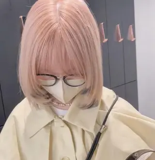 ミディアム カラー レイヤー/ボブ/透明 感カラー/nayuのヘアスタイル