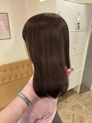 ミディアム カラー ミルクティ/ピンク/ レイヤー/yuriaのヘアスタイル