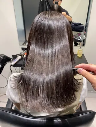 セミロング カラー 髪質改善絹髪質感TR レイヤーカット/熊澤のヘアスタイル