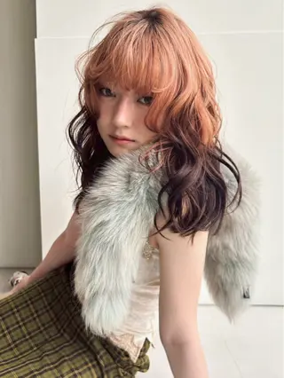 ロング 🍎デザインカラー /カエデ🍎のヘアスタイル