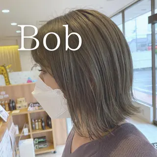 ショート カラー パーマ ボブ/透明感カラー 🤍永田真穂のヘアスタイル