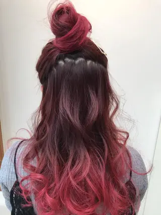 ロング カラー ヘアアレンジ knock【ノック】所属・烏丸韓国ヘア🇰🇷 ayaka🎀のヘアスタイル