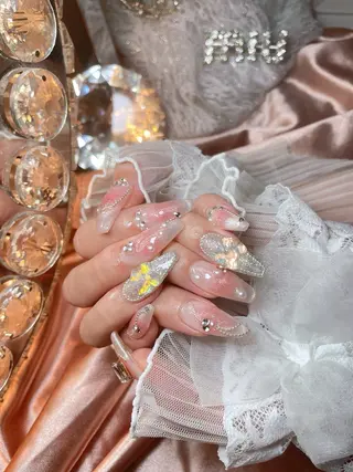 ネイル 23時まで❤︎韓国、 ワンホンネイルのネイルデザイン