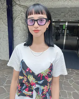 ミディアム ボブ/透明感カラー Fukaのヘアスタイル