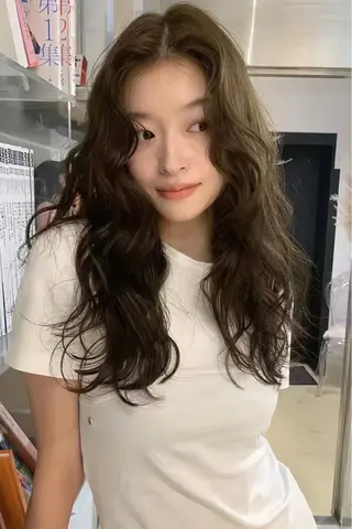 ロング パーマ 韓国風パーマ/ヘア セット/店長みづきのヘアスタイル