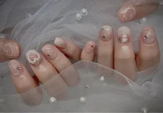 ネイル I-nailロング /ワンホン/キラキラのネイルデザイン