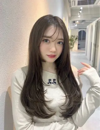 ロング ブリーチ/縮毛矯正/ 韓国/💗ホノカ💗のヘアスタイル