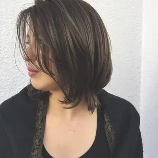 ミディアム カラー パーマ ヘアアレンジ メンズ キッズ ネイル マツエク・マツパ 韓国風×透明感カラー 髪質改善オタベシンヤのヘアスタイル
