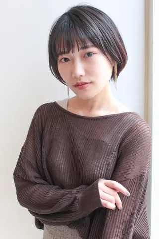 ショート カラー 白髪ぼかしモデル募集 今村理央奈のヘアスタイル