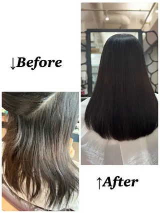 ロング パーマ 透明感✨️艶カラー 井戸大喜のヘアスタイル