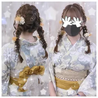 ミディアム カラー ヘアアレンジ セキグチ💞 lilaのマツエク・マツパデザイン