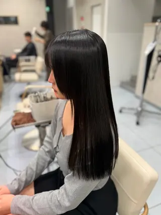 ロング カラー パーマ 髪質改善/縮毛矯正 /ブリーチ矯正/岡部のヘアスタイル