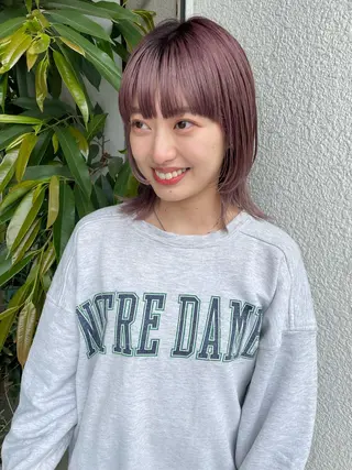 ミディアム カラー パーマ/レイヤー 岩山丈一郎のヘアスタイル