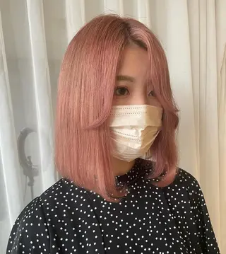 セミロング カラー 艶ハイトーン👑♡ NATSUKIのヘアスタイル