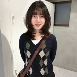 ミディアム riko/レイヤー/ 艶カラー/ヘアセットのヘアスタイル