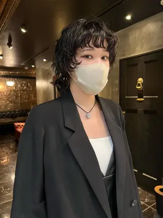 ミディアム パーマ haco＋所属・圧倒的デザイン力 店長🎨RENAのヘアスタイル