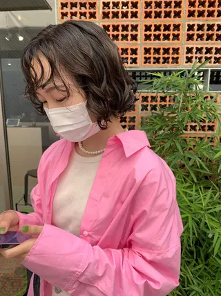 パーマ ボブパーマコテ巻き風 パーマNo1深江秀平のヘアスタイル