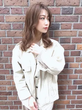 セミロング ヘアアレンジ カラー ALLENhair (アレンヘアー九条)のヘアスタイル