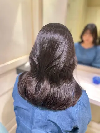 セミロング カラー 🌷ピンク/韓国風 暖色カラー ゆい🌷のヘアスタイル