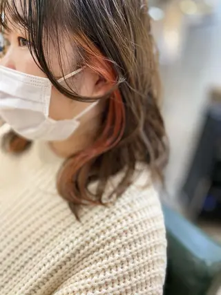 ミディアム カラー a-o岡野　こやま しんぺいのヘアスタイル