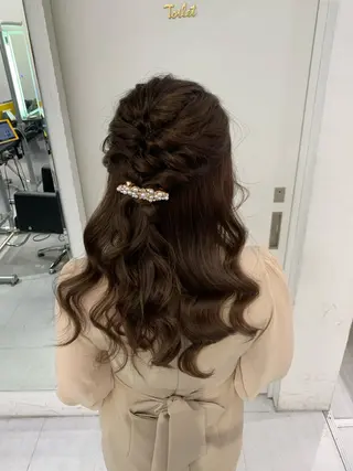 ロング ヘアアレンジ 卒業式ヘアセット🎀 ヘアアレンジのヘアスタイル